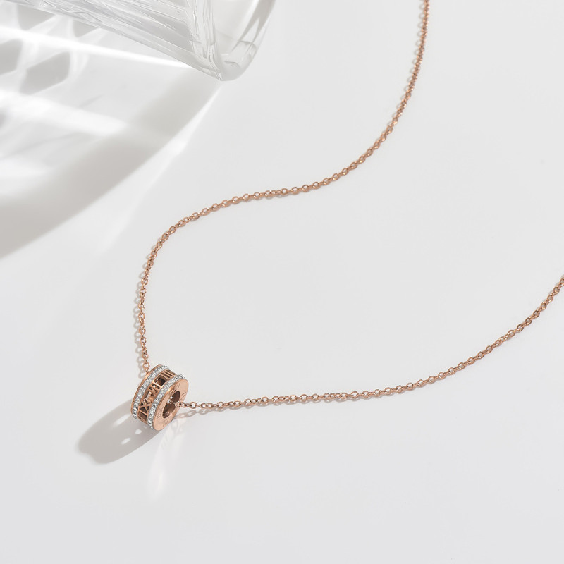 Wholesale Rose Gold Plated Stainless Steel Charm Necklaces