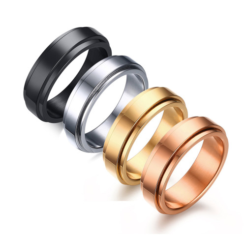 Wholesale Stainless Steel Gold Plated Spinner Ring