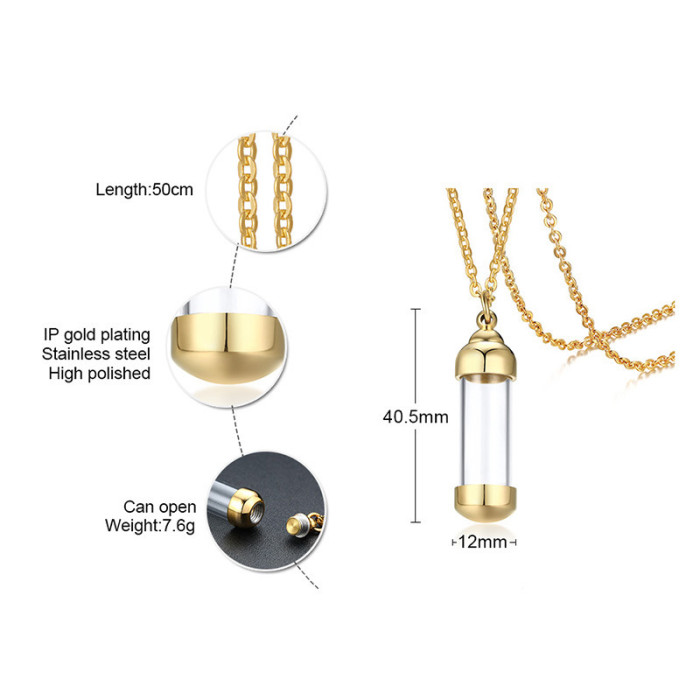 Wholesale Stainless Steel Perfume Bottle Pendant