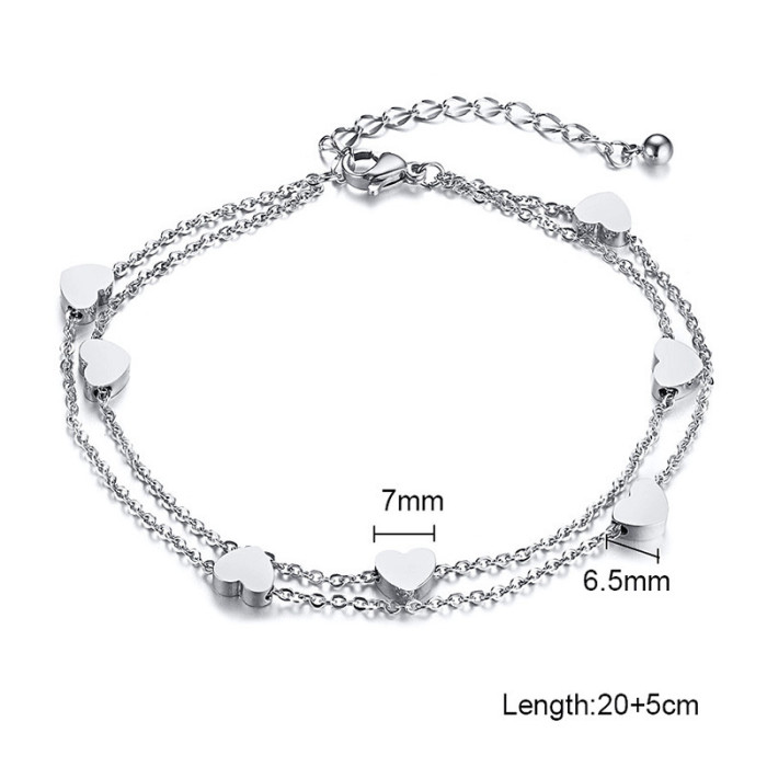 Wholesale Stainless Steel Heart Bracelet and Anklet