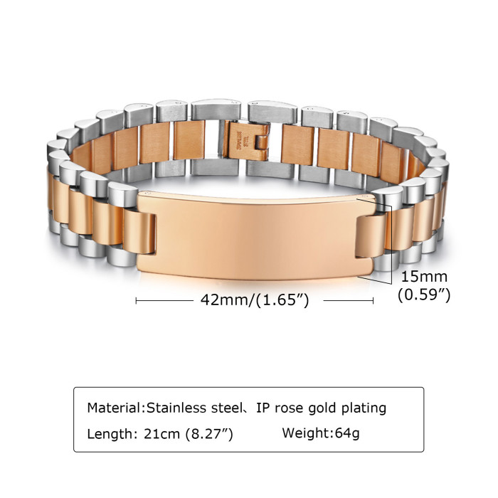Wholesale 10mm 12mm 15mm Mens Steel ID Bracelet