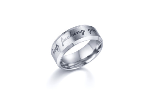 Wholesale Keep Fucking Going Stainless Steel Ring