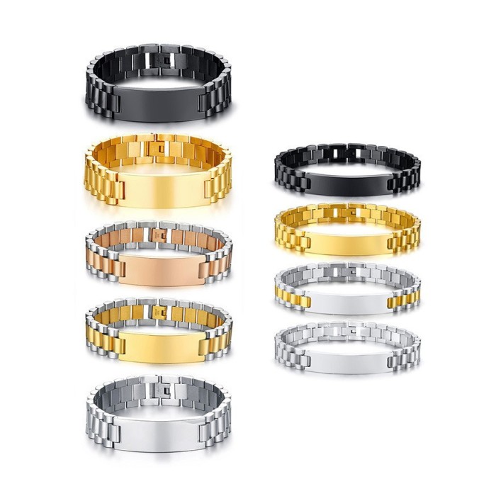 Wholesale 10mm 12mm 15mm Mens Steel ID Bracelet