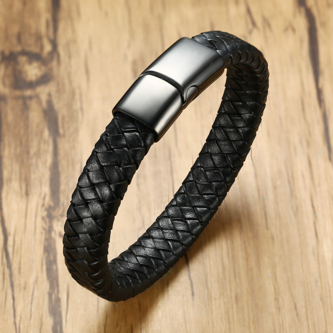 Wholesale Stainless Steel His and Hers Leather Bracelets