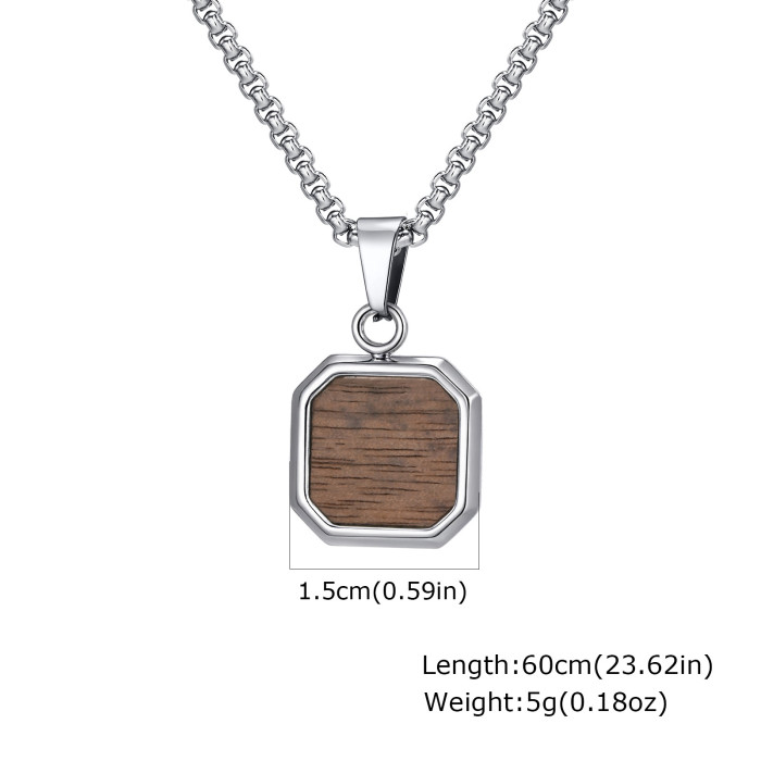 Wholesale Stainless Steel Mens Square Pendant