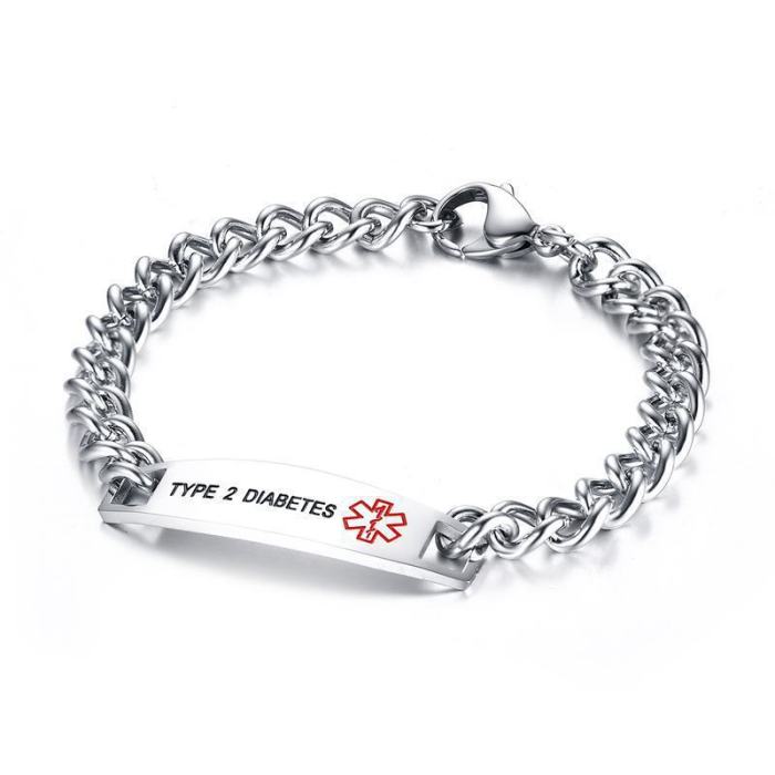 Wholesale Stainless Steel Men's Medical Tag Bracelet