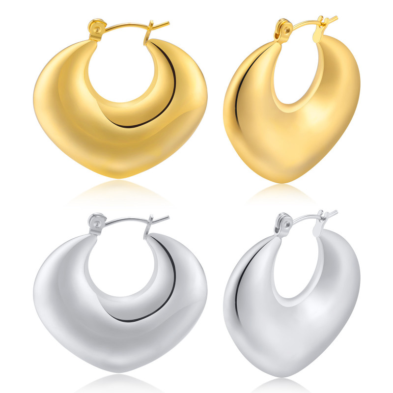 Wholesale Stainless Steel Heart Shape Hoop Earring