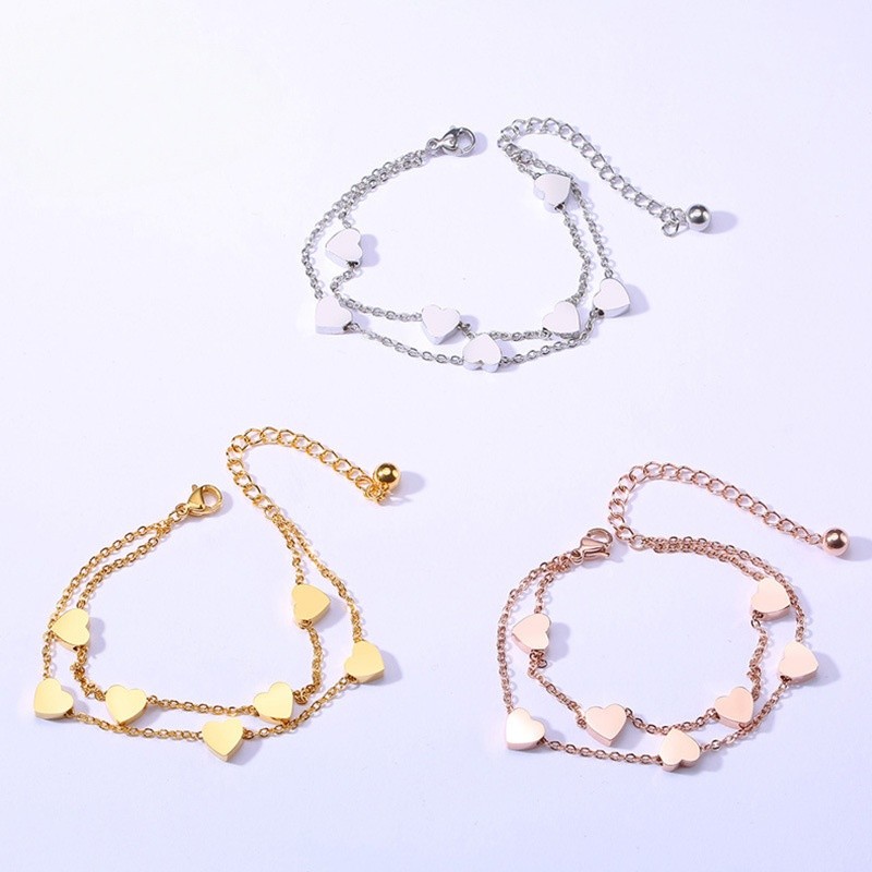 Wholesale Stainless Steel Heart Bracelet and Anklet