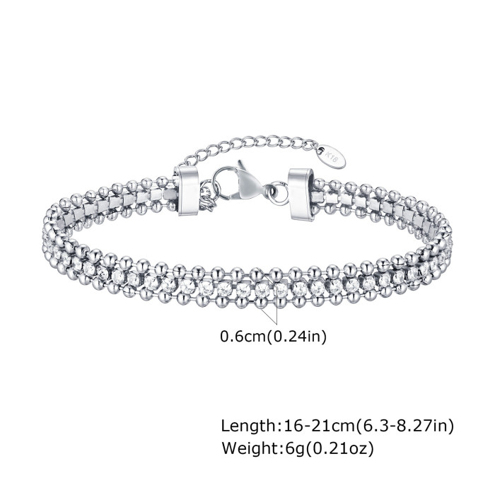 Wholesale Stainless Steel Chain Zircon Bracelets