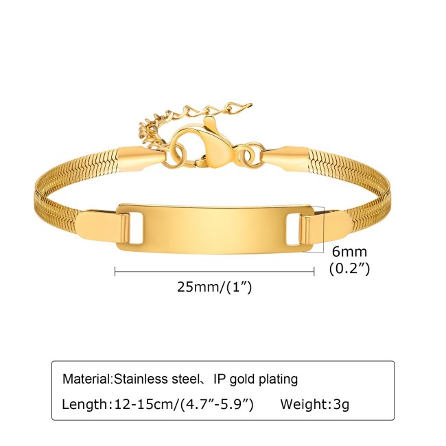Wholesale Stainless Steel Engraved Bracelet for Kids