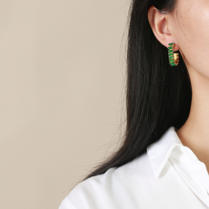 Wholesale Stainless Steel AAA Grade CZ Earring