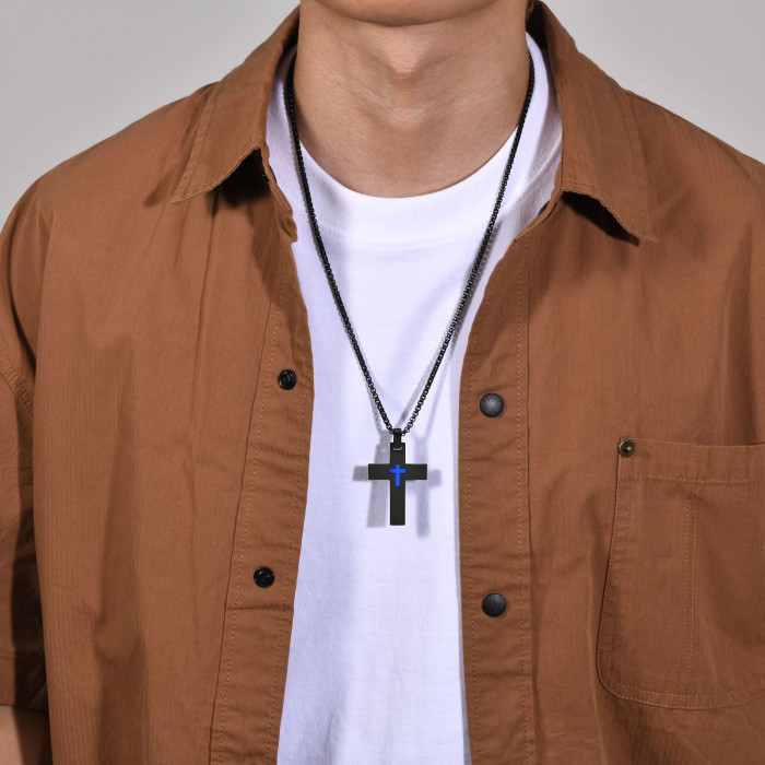 Wholesale Stainless Steel Cross Inlay Cross Pendant