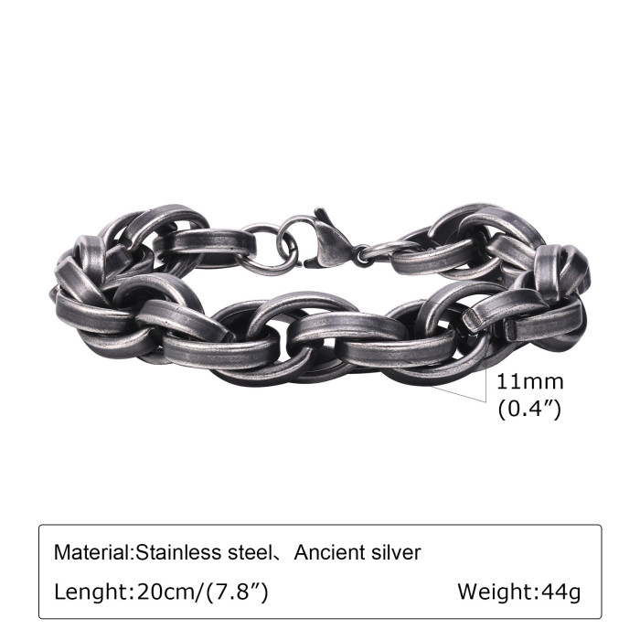 Wholesale Stainless Steel Vintage Twisted Bracelet
