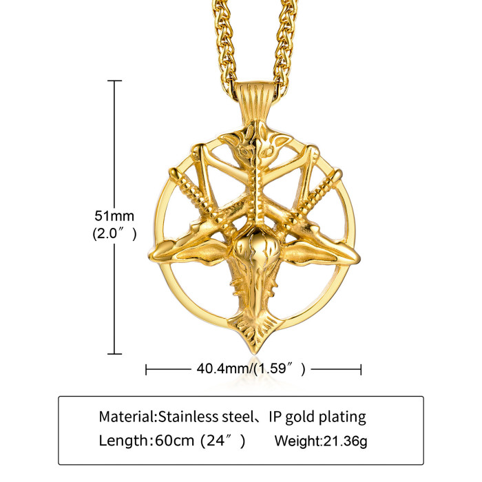 Wholesale Stainless Steel Goat Head Pendant