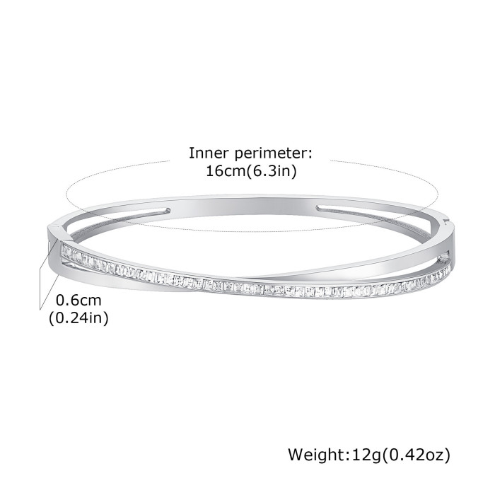 Wholesale Stainless Steel Zirconia Openable Bracelet