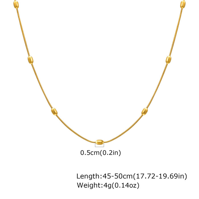 Wholesale Stainless Steel Beaded Round Snake Necklace