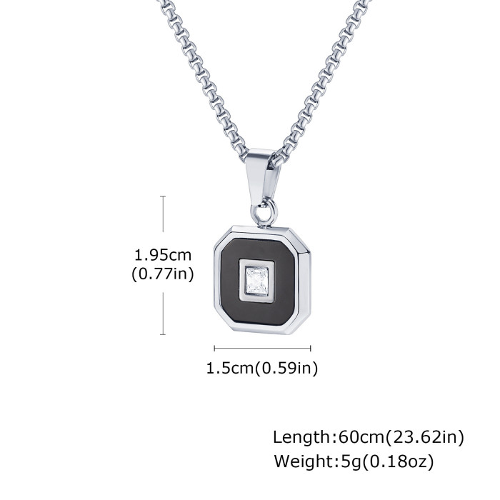 Wholesale Stainless Steel Lapis Lazuli Zircon Pendant