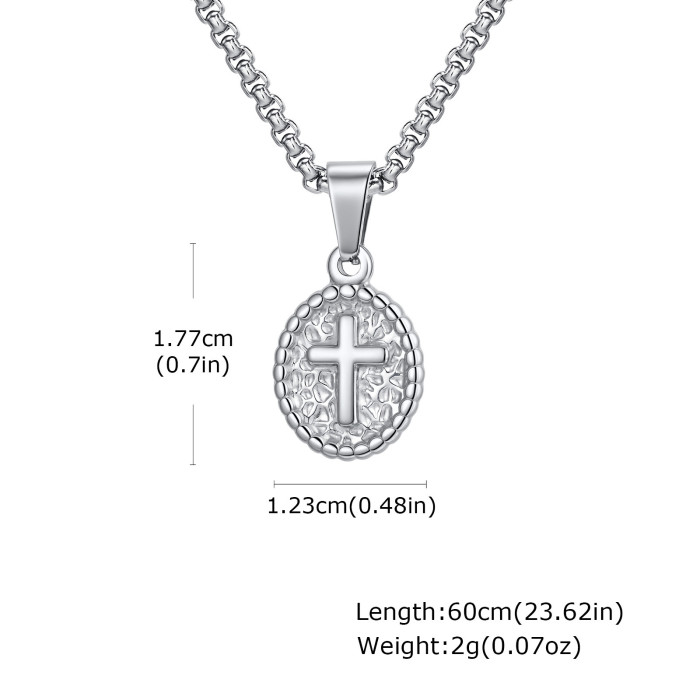 Wholesale Stainless Steel Cross Oval Pendant