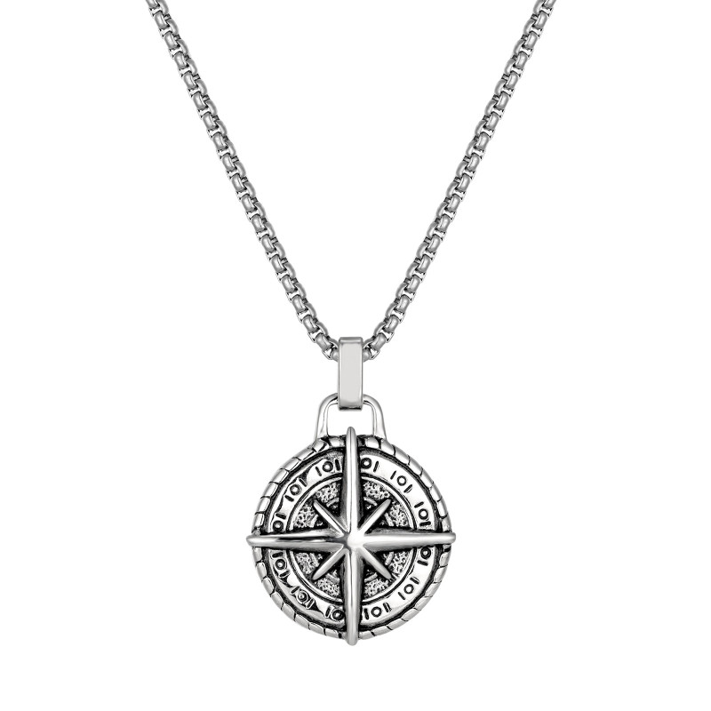 Wholesale Men's Stainless Steel Compass Pendant