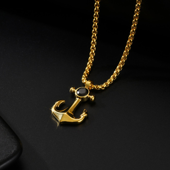 Wholesale Men's Stainless Steel Anchor Pendant