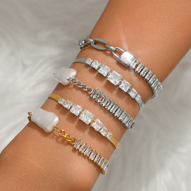 Wholesale Stainless Steel Mixed-Chain Bracelet Set