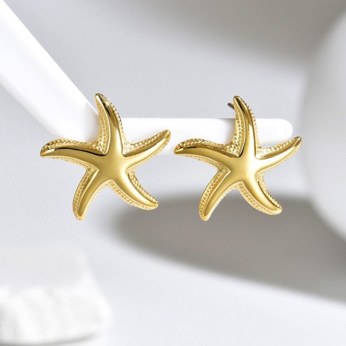 Wholesale Stainless Steel Starfish Stud Earrings