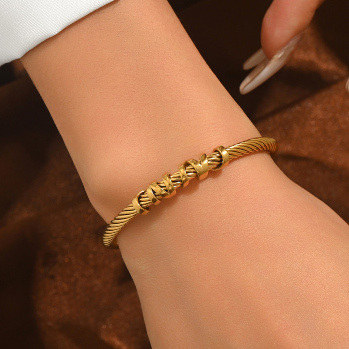 Wholesale Vintage Twisted Cable Wire Cuff Bracelet