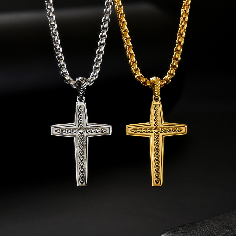 Wholesale Men's Stainless Steel Cross Pendant