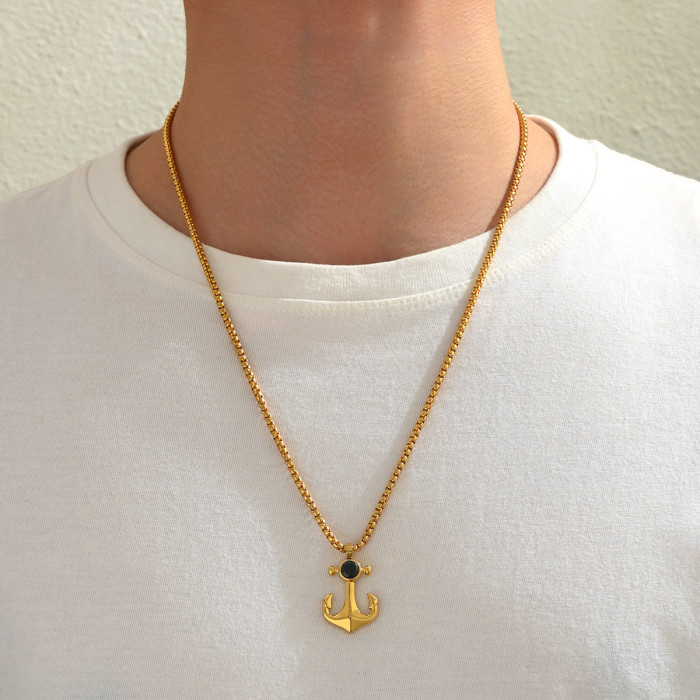 Wholesale Men's Stainless Steel Anchor Pendant