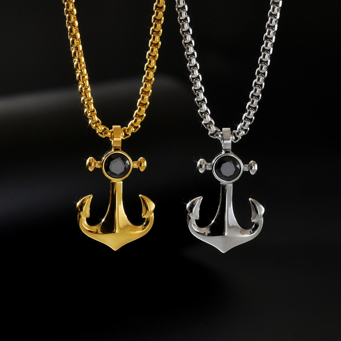 Wholesale Men's Stainless Steel Anchor Pendant