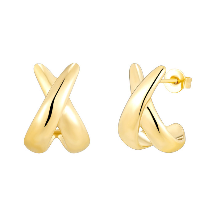 Wholesale Stainless Steel Criss-Cross Earrings Set
