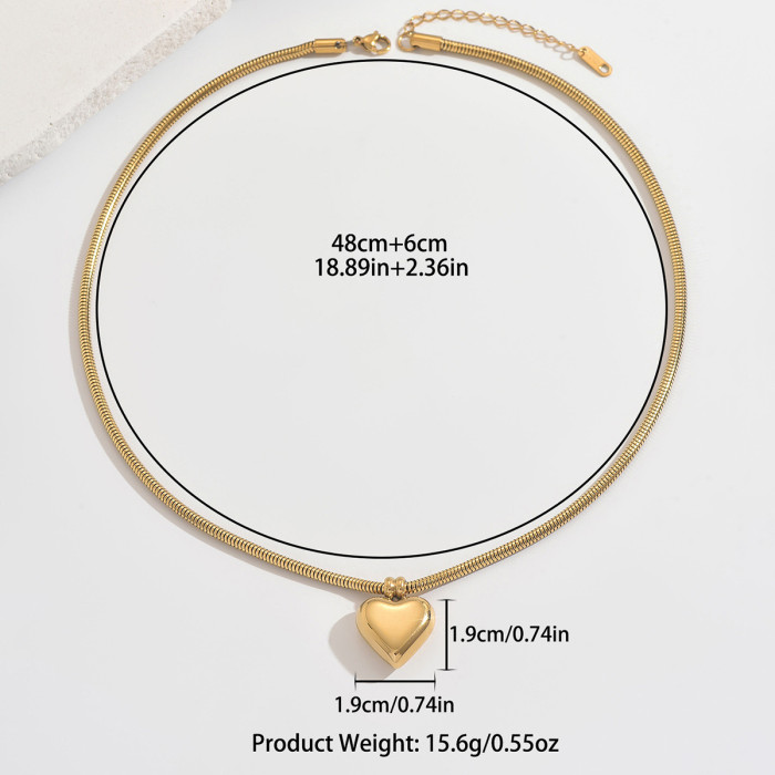 Wholesale 18K Gold Plated Puffy Heart Pendant
