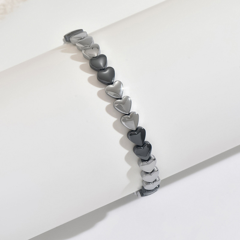 Wholesale Stainless Steel Heart Beaded Bracelet