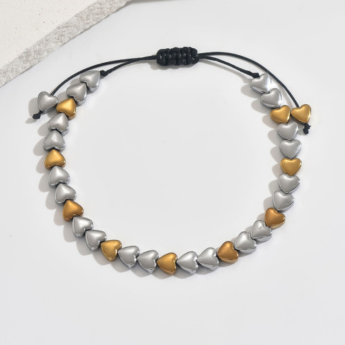 Wholesale Stainless Steel Heart Beaded Bracelet