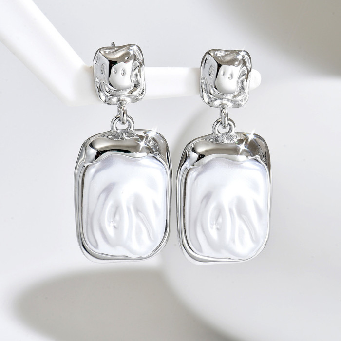 Wholesale Stainless Steel Baroque Pearl Earrings