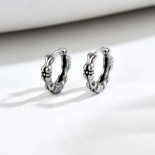 Wholesale Retro Stainless Steel Bamboo Hoop Earrings