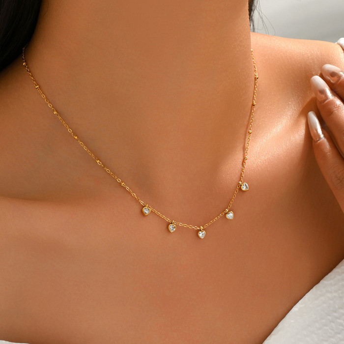 Wholesale Stainless Steel Heart Charm Necklace