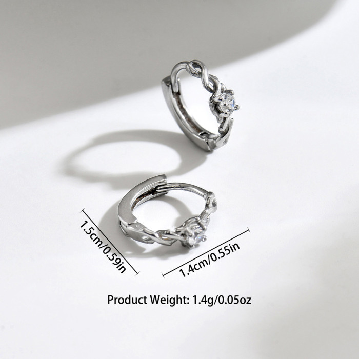 Wholesale Stainless Steel Twisted Vine Hoop Earrings