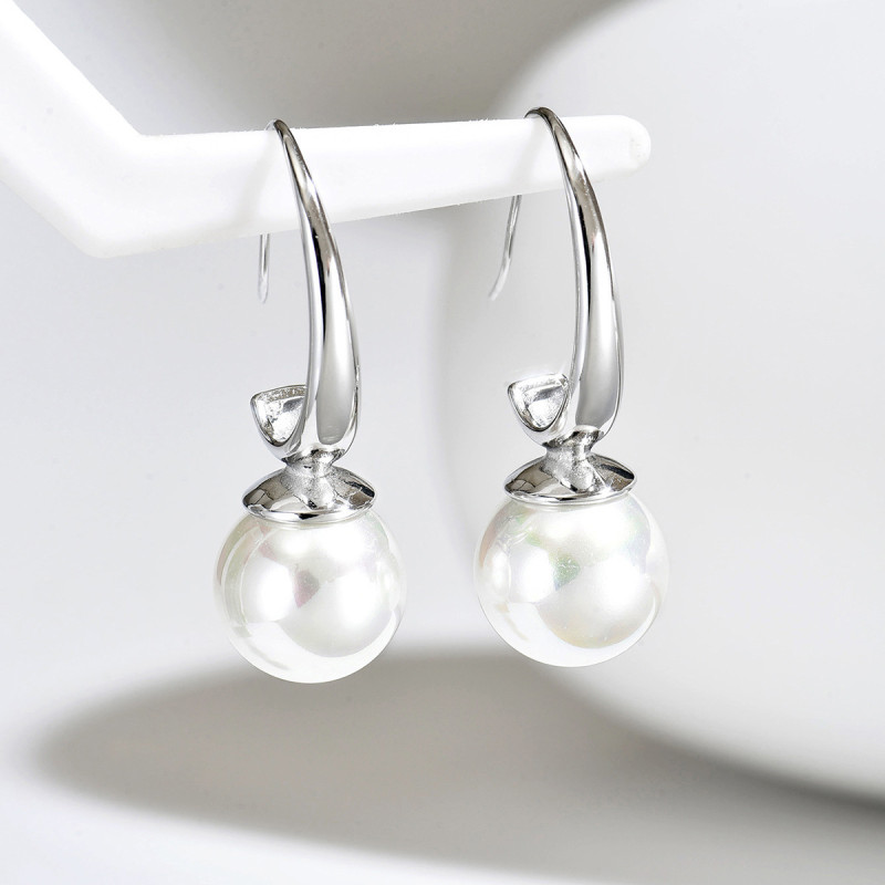 Wholesale Stainless Steel French Hook Pearl Earrings