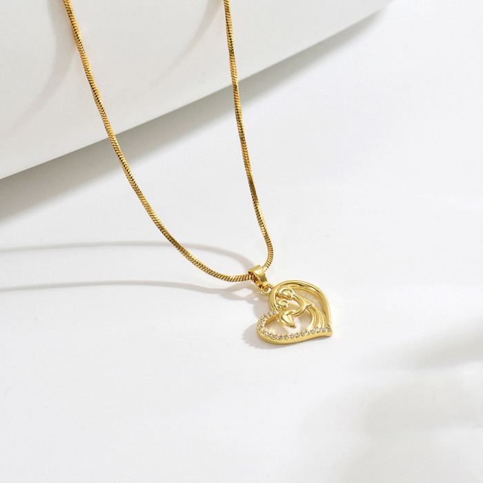 Wholesale Stainless Steel Mother and Child Necklace