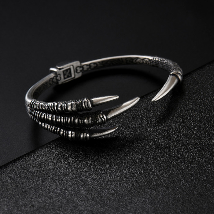 Wholesale Retro Stainless Steel Dragon Claw Bangle