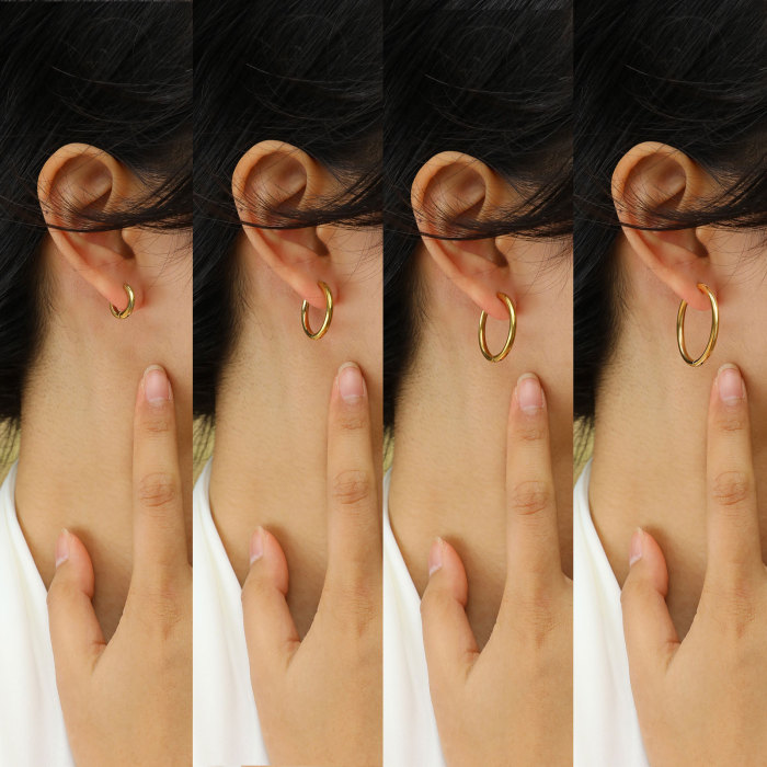 Wholesale Stainless Steel 2.5mm Women Hoop Earrings