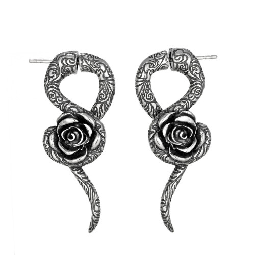Wholesale Retro Stainless Steel Rose Earrings