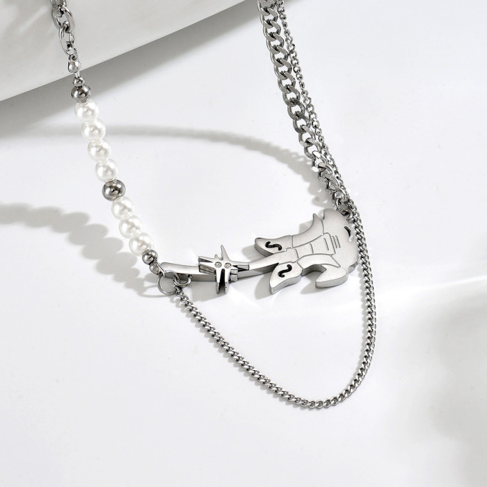 Wholesale Stainless Steel Guitar Necklace