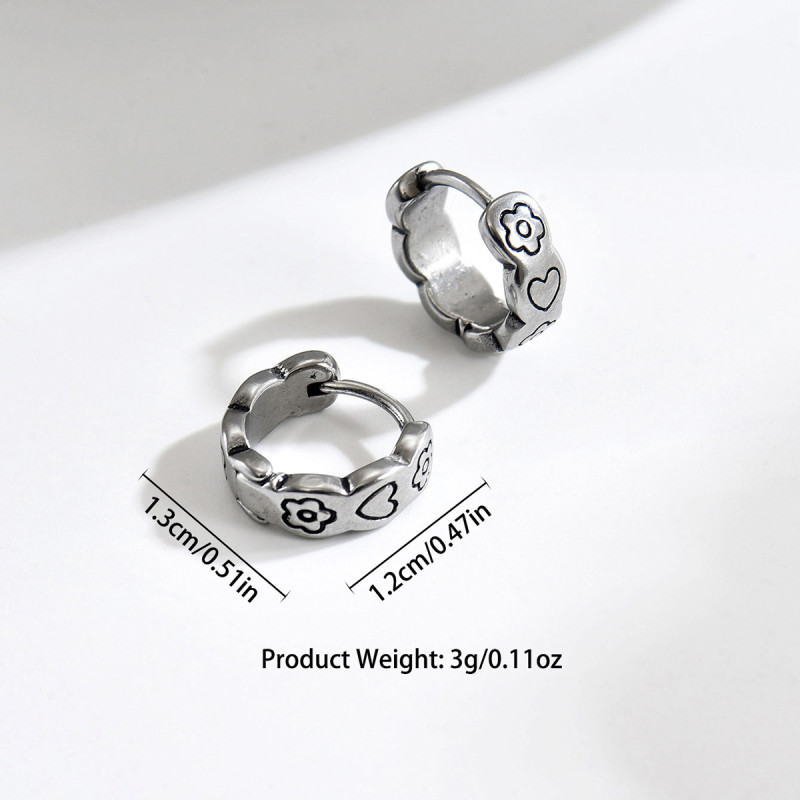 Wholesale Stainless Steel Heart & Flower Earrings