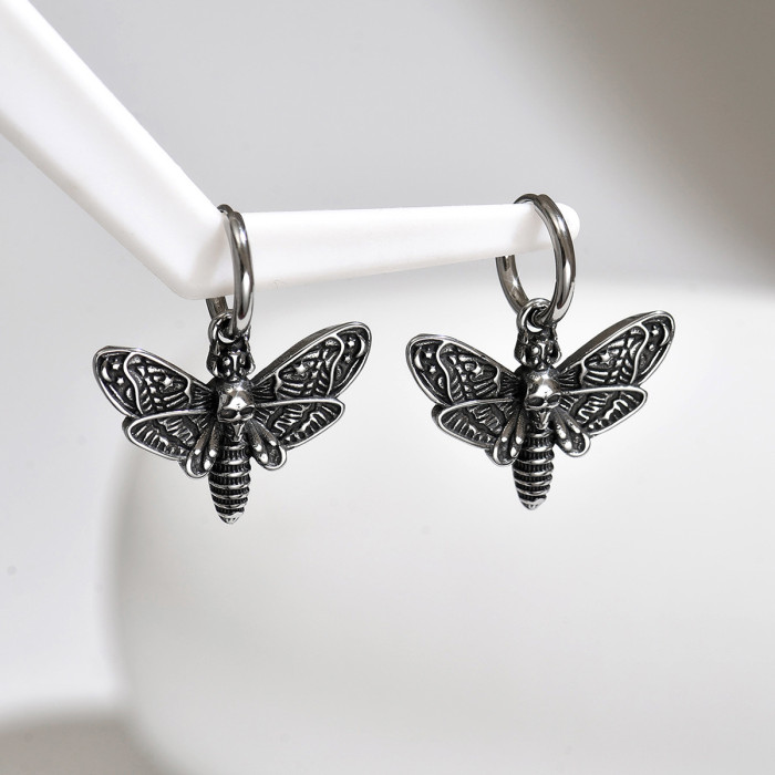 Wholesale Retro Stainless Steel Gothic Skull Earrings