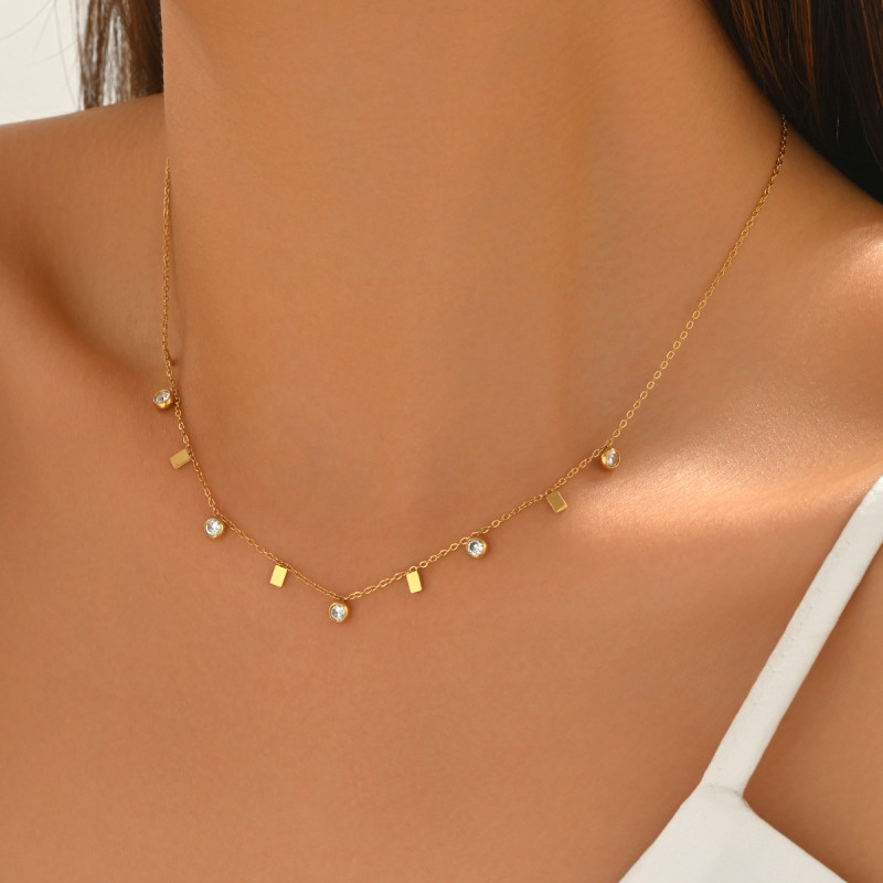Wholesale Stainless Steel Station Necklace