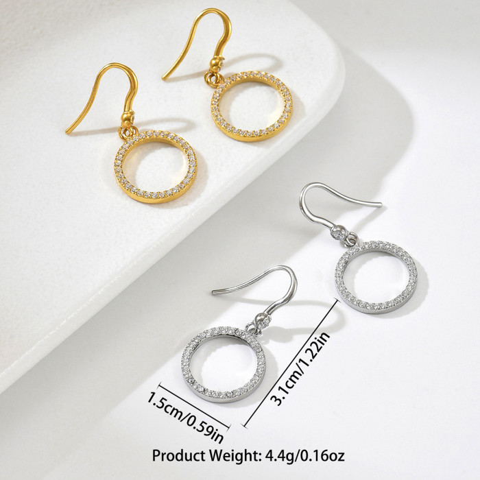 Wholesale Stainless Steel Circle Drop Earrings