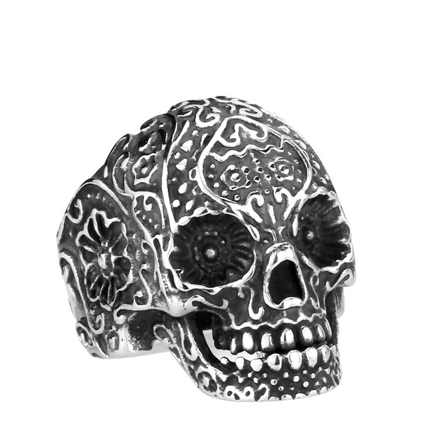 Wholesale Stainlss Steel Big Biker Jewelry Skull Ring