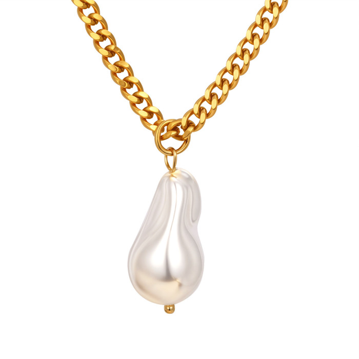Wholesale Stainless Steel Charming Pearl Necklace